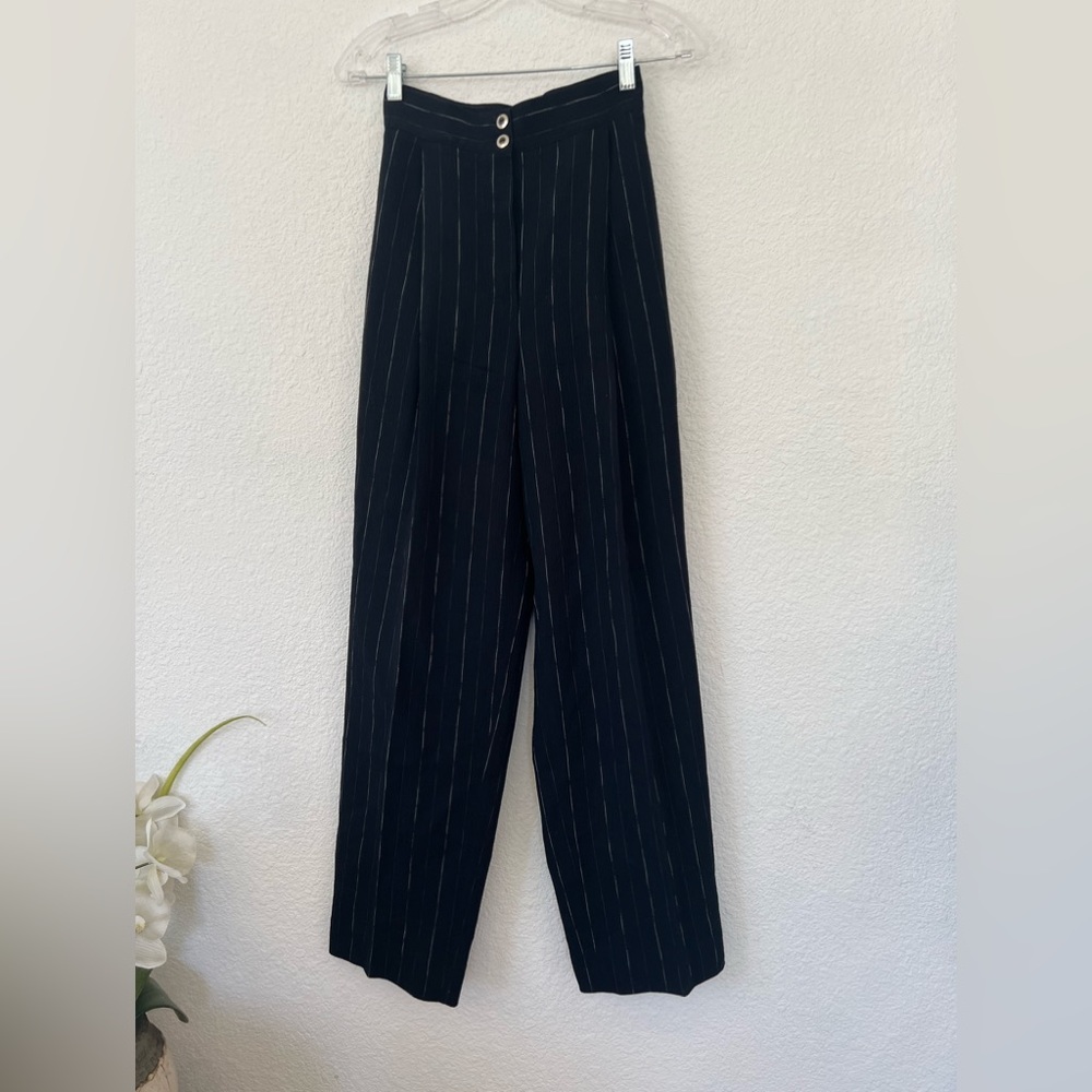 Black Striped Women's Pants